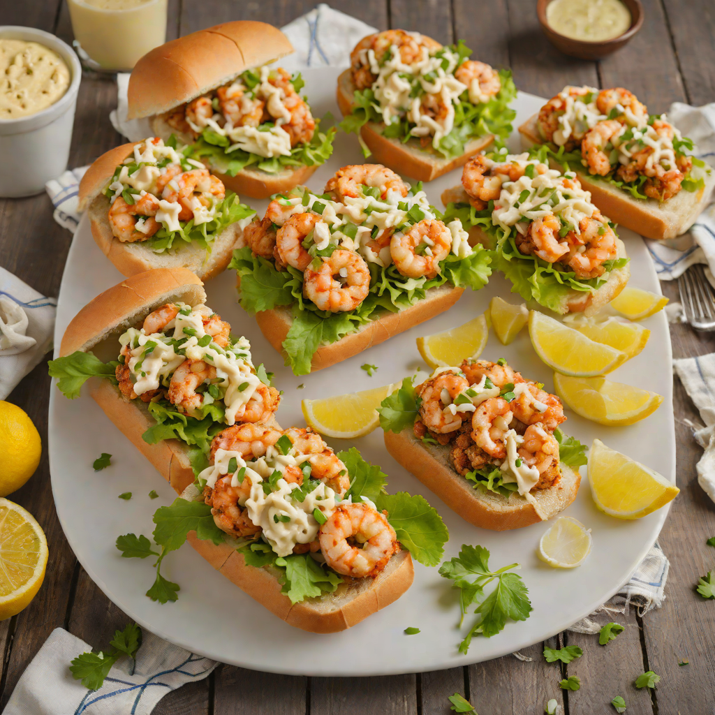 Baton Rouge Style Shrimp Po' Boy Sandwiches with Remoulade Sauce
