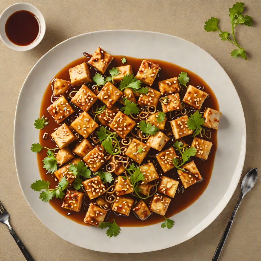 Stir-Fried Tofu with Garlic and Ginger in Spicy Budget Sauce
