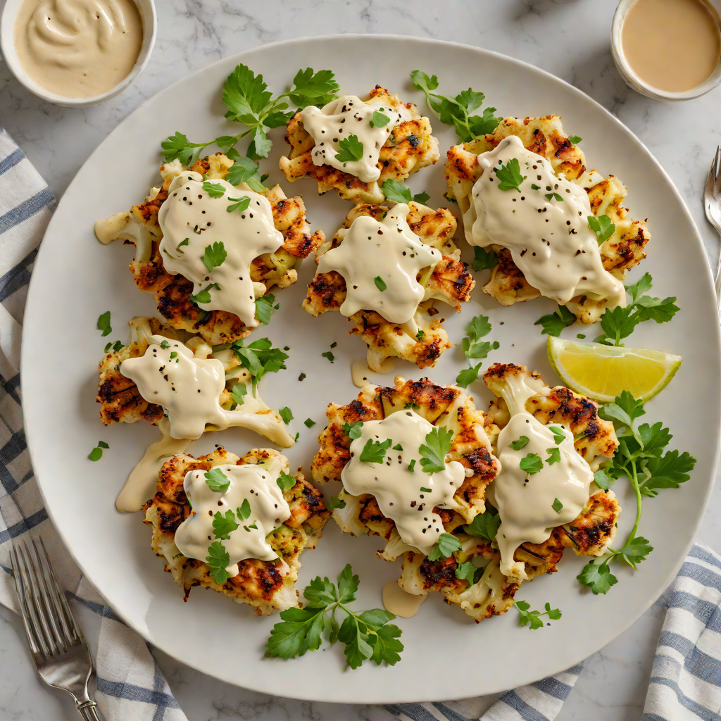 Low-Temperature Roasted Cauliflower Steaks with Tahini Drizzle