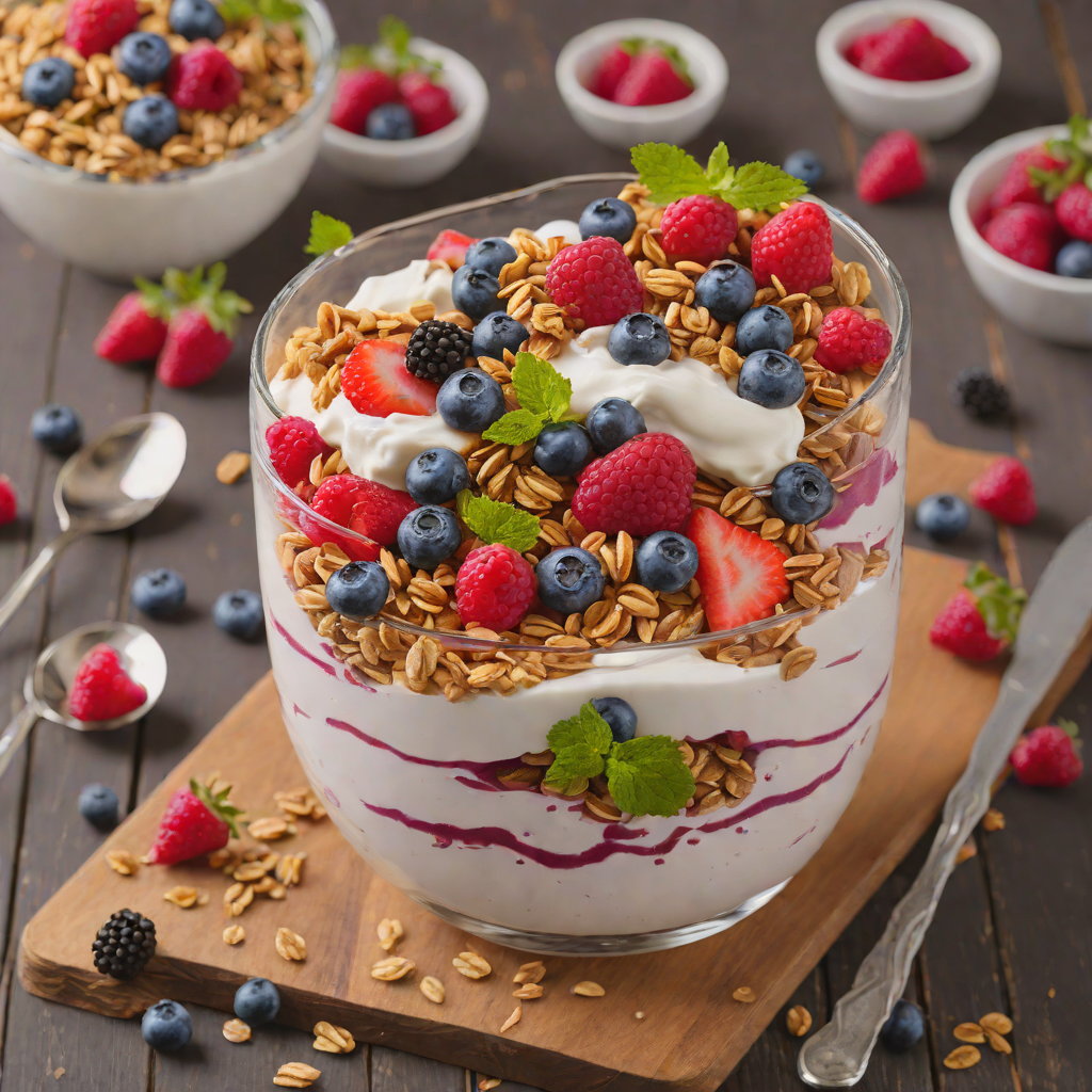 Pop-Rock Inspired Berry Yogurt Parfait with Granola