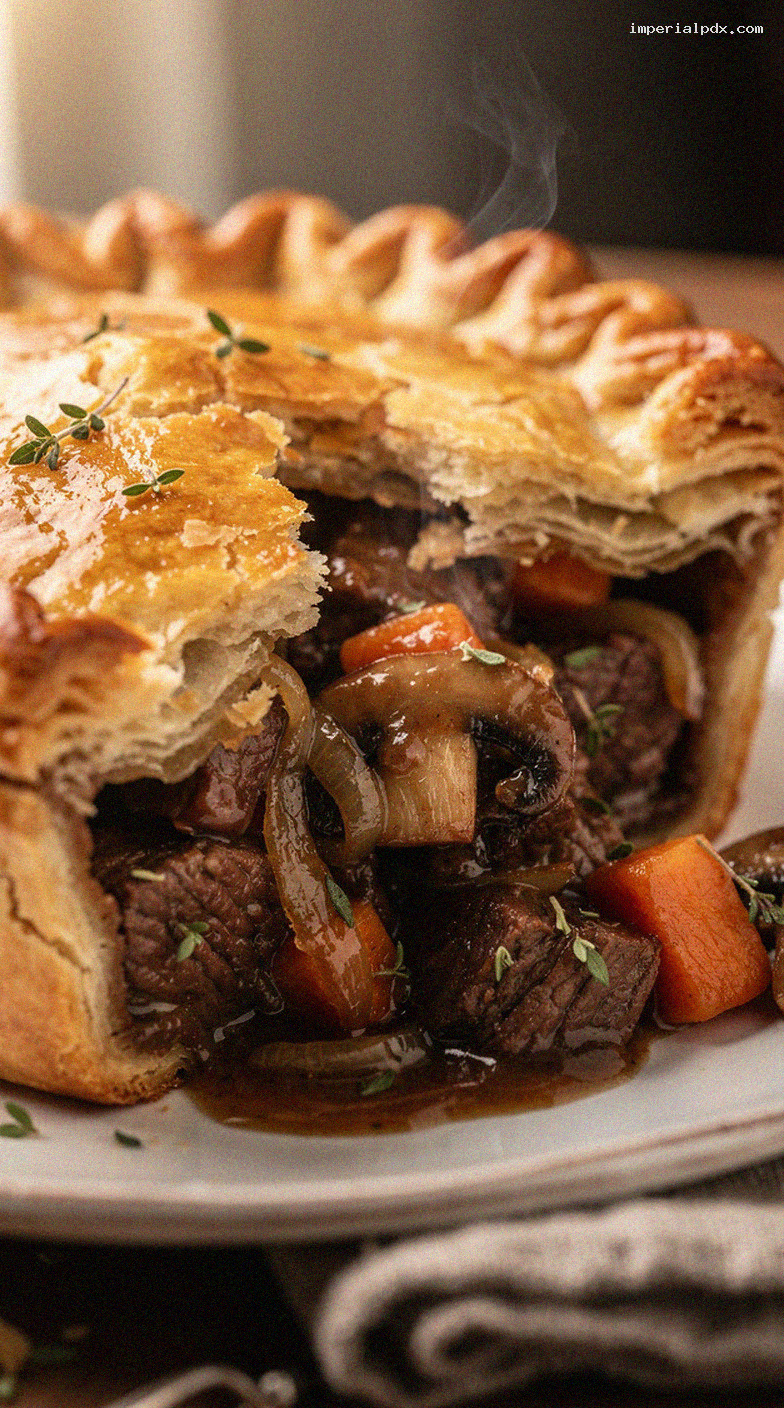 Slow-Cooked Beef and Wattleseed Pie with Root Vegetables