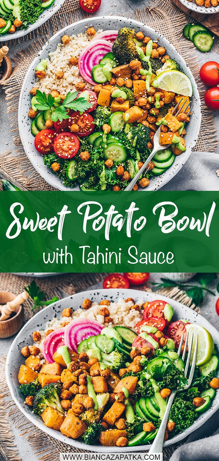 Harissa-Spiced Sweet Potato & Chickpea Bowl