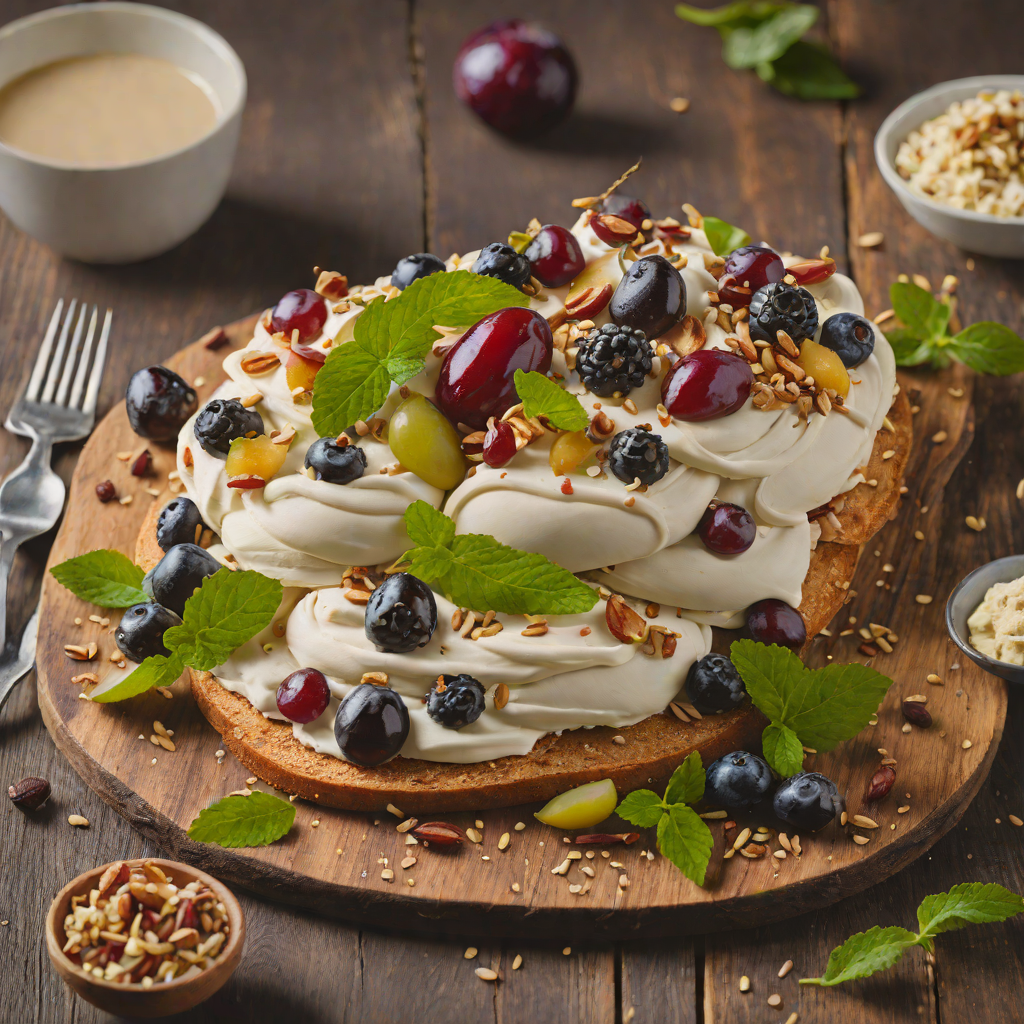Finger Lime and Davidson's Plum Pavlova with Macadamia Cream