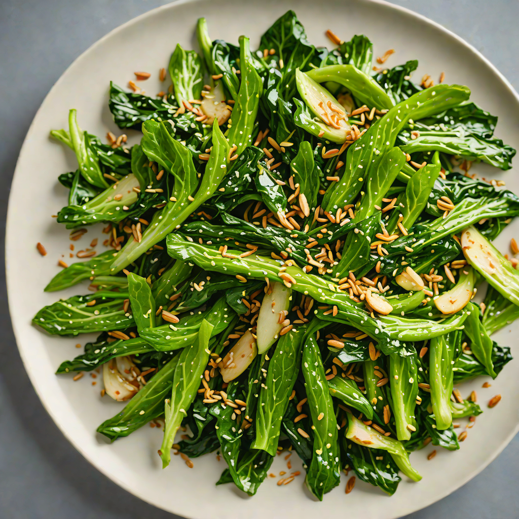 Sautéed Asian Greens with Garlic and Toasted Sesame