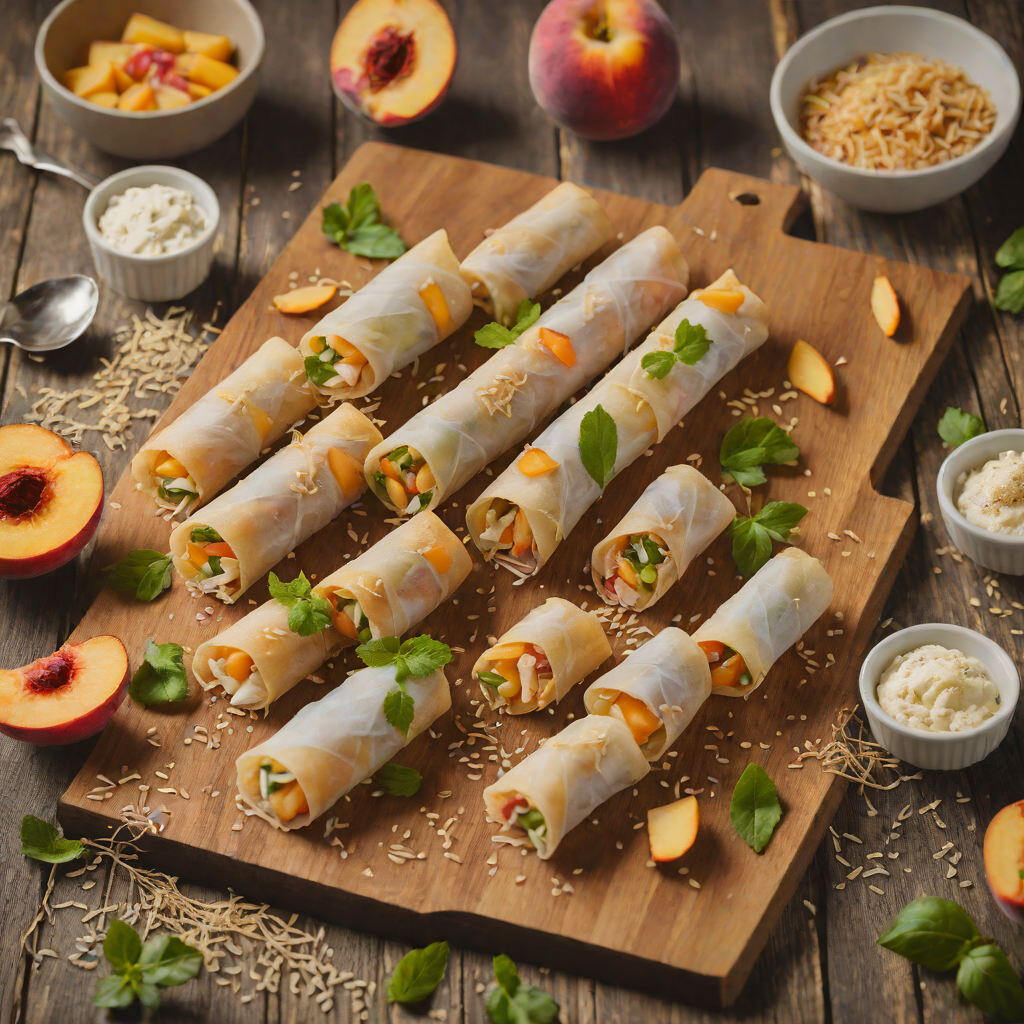 Peach and Mascarpone Spring Roll Dessert