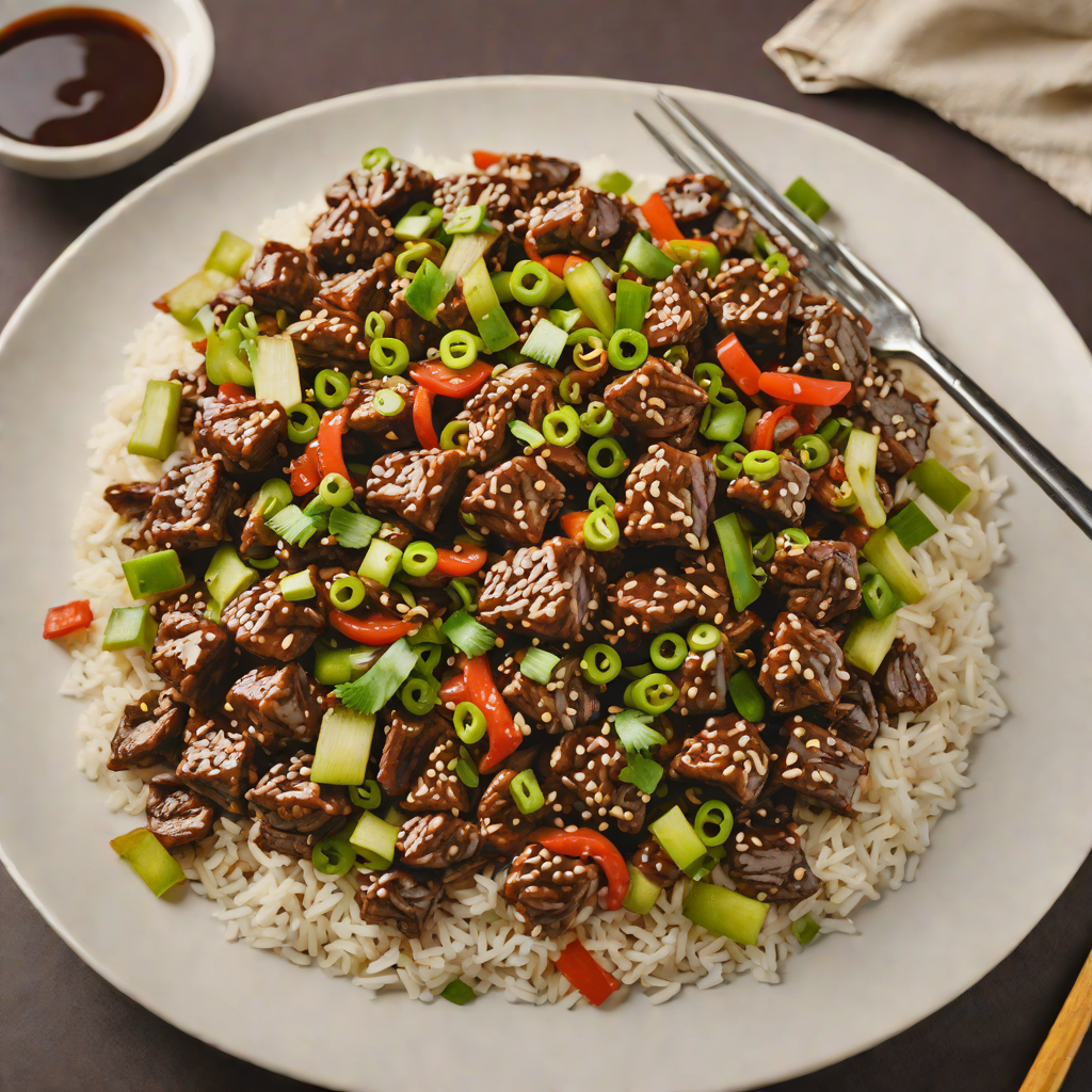 Stir-Fried Beef with Garlic and Scallions in Spicy Black Bean Sauce