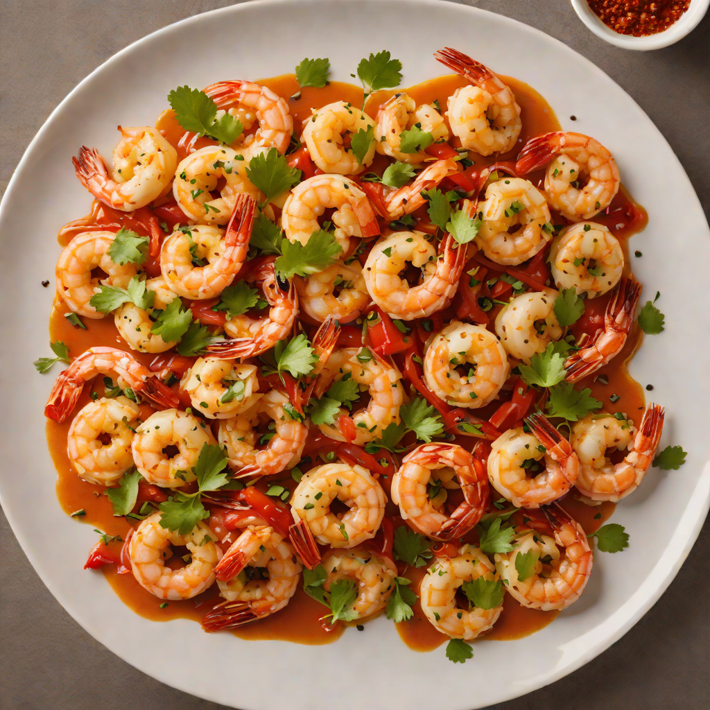 Sautéed Garlic Shrimp with Spicy Roswell Red Pepper Sauce