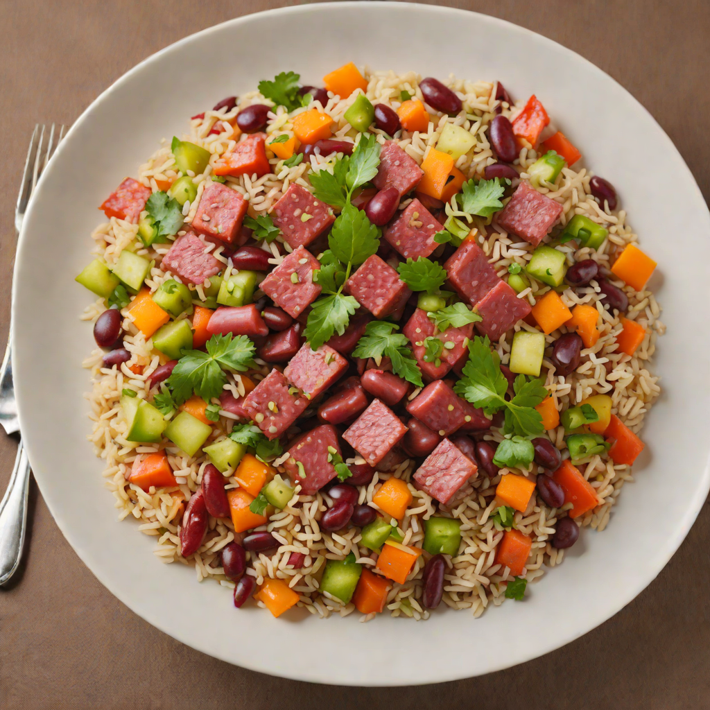 Red Beans and Brown Rice with Smoked Sausage and Vegetables