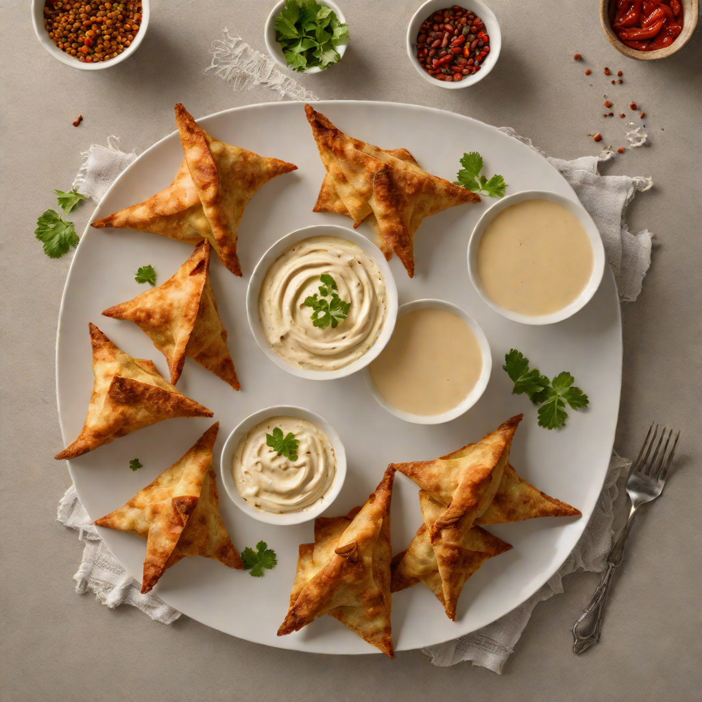 Injera-Spiced Lentil Sambusas with Berbere Yogurt Dip