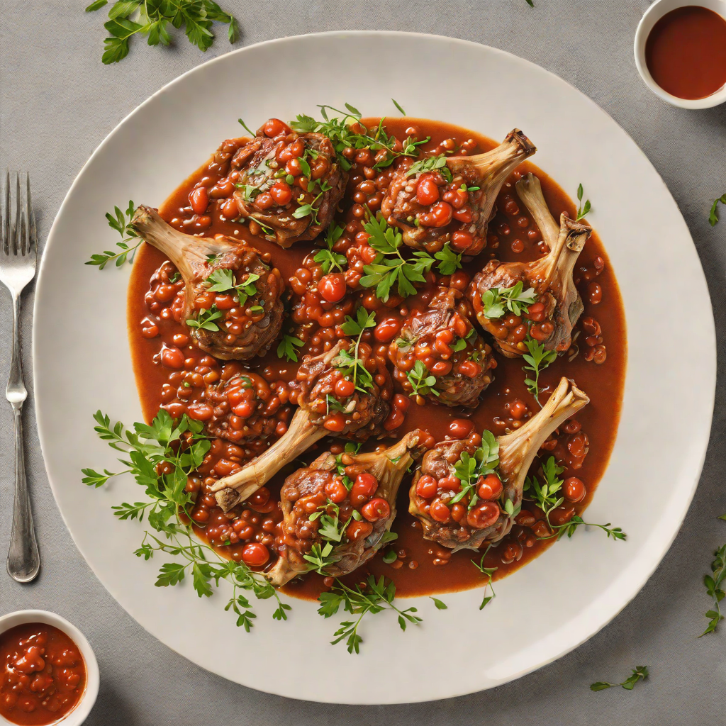 Slow-Cooked Lamb Shanks with Wattleseed and Tomato Sauce