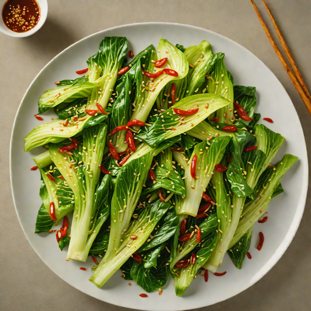 Garlic and Chili Stir-Fried Bok Choy with Toasted Sesame