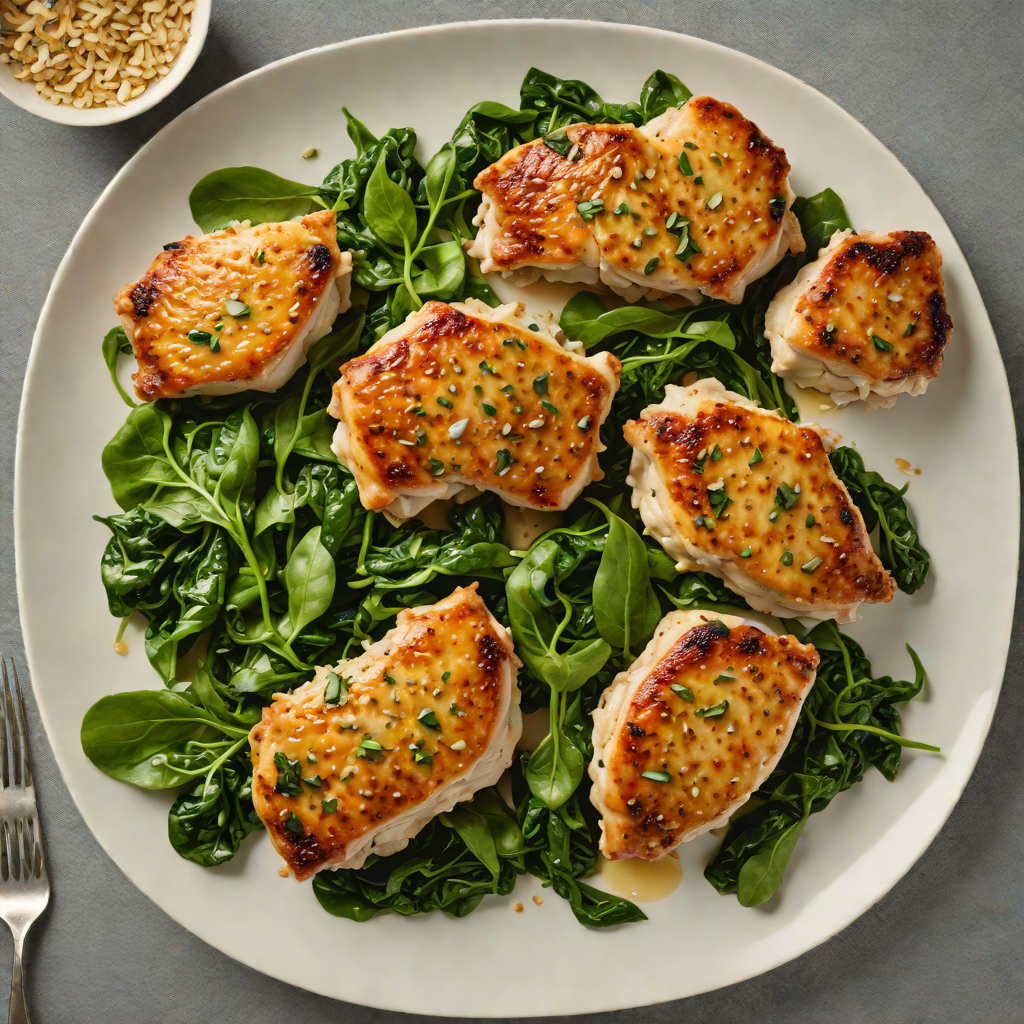 Pan-Seared Chicken Thighs with Sautéed Garlic Spinach