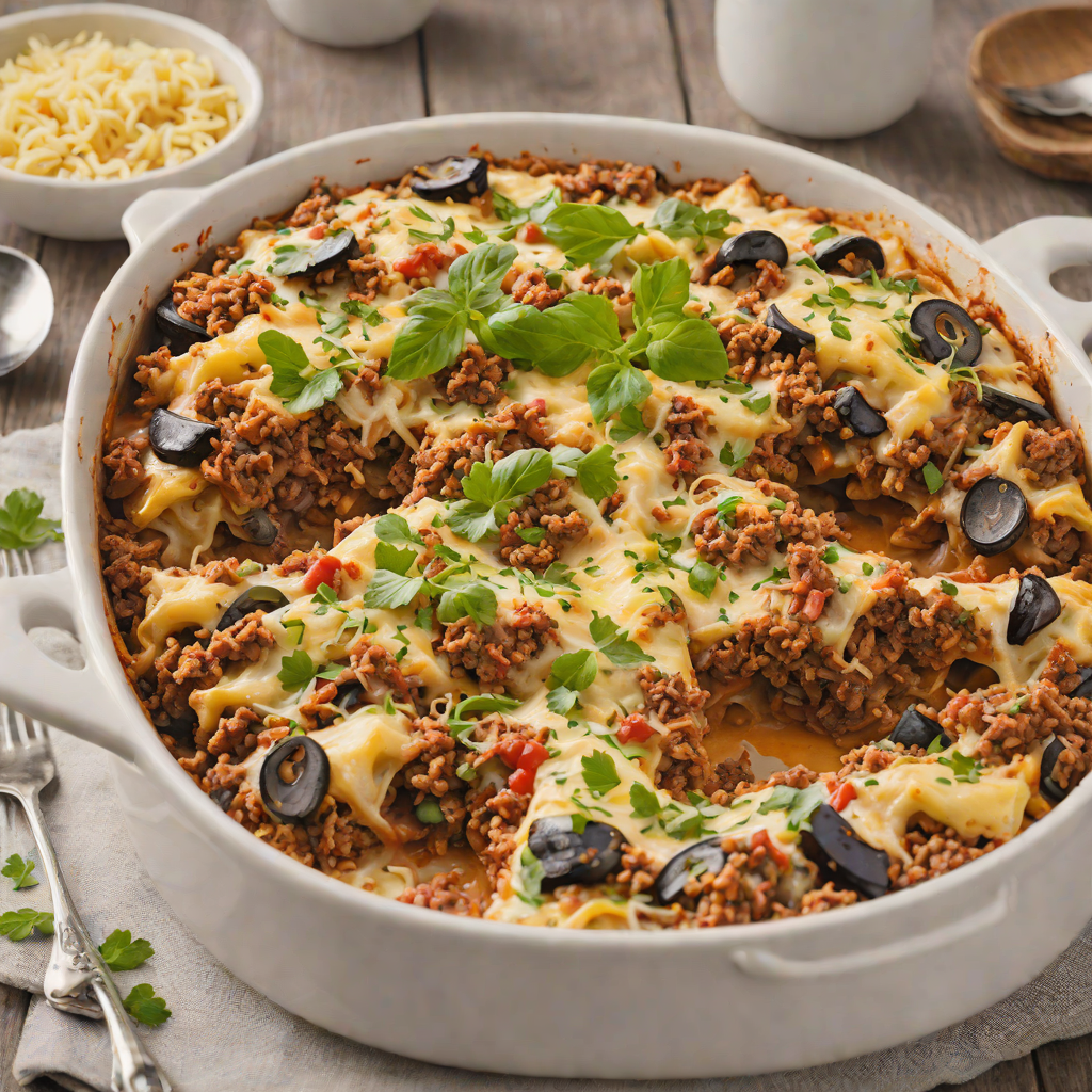 Cheesy Eggplant and Ground Beef Casserole