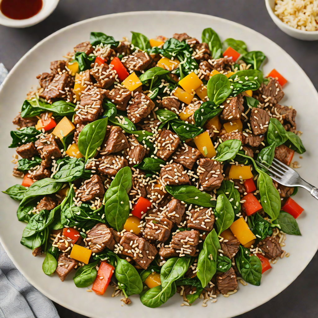 High-Protein Korean Beef Stir Fry with Spinach and Sesame