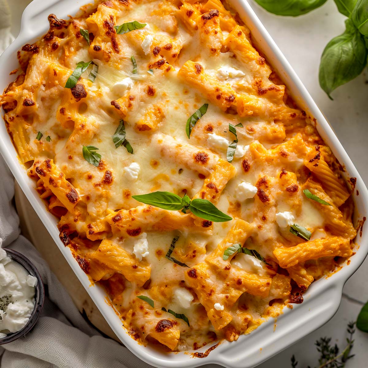 Oven-Baked Ziti with Tomato and Ricotta