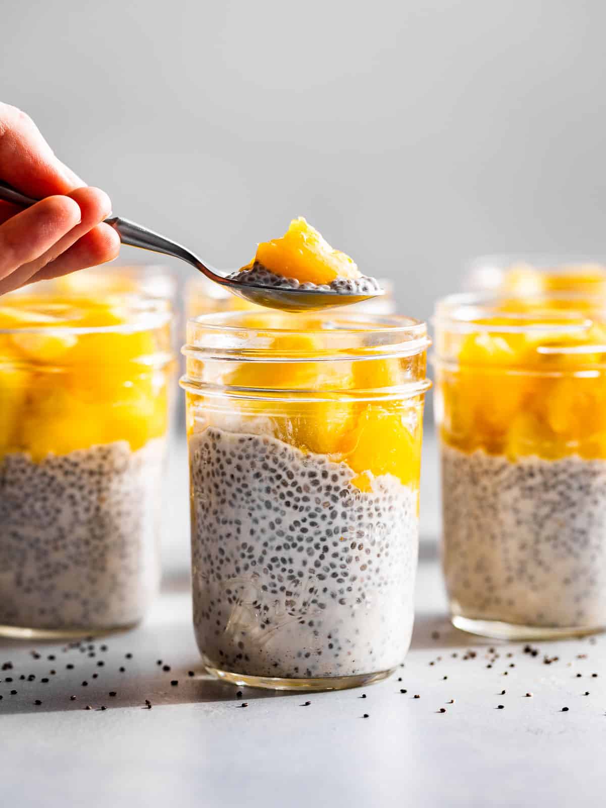 No-Bake Tropical Coconut Chia Pudding with Pineapple