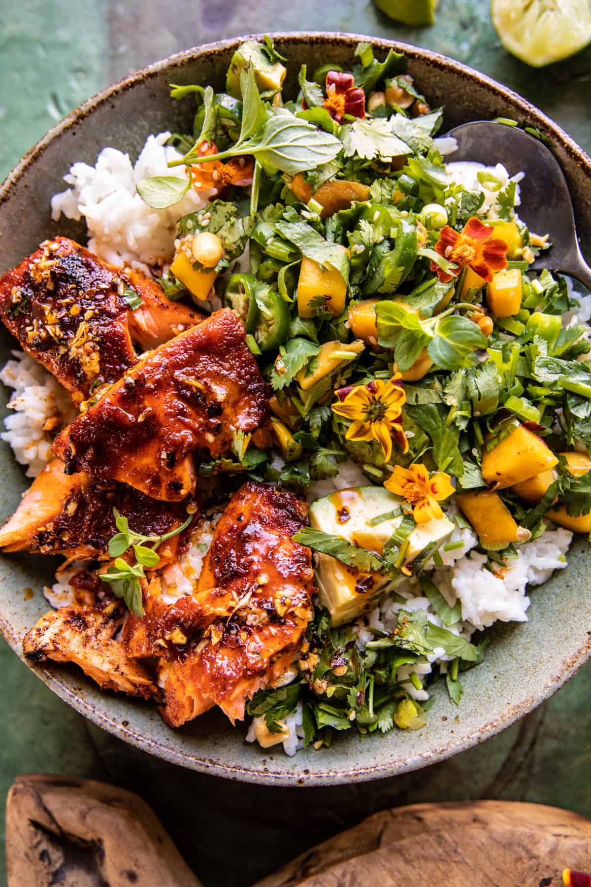Crispy Pan-Seared Chicken with Spicy Mango Salsa