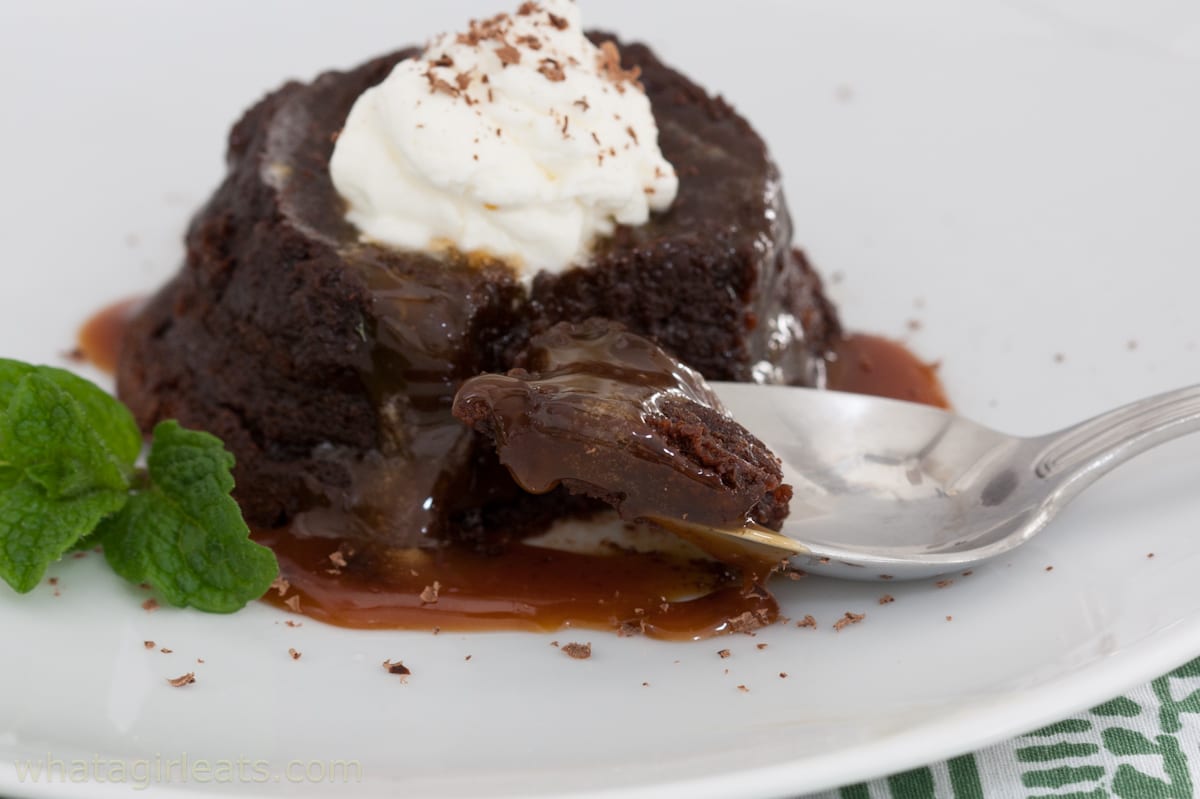 Baked Chocolate-Stout Pudding Cake with Whipped Cinnamon Cream
