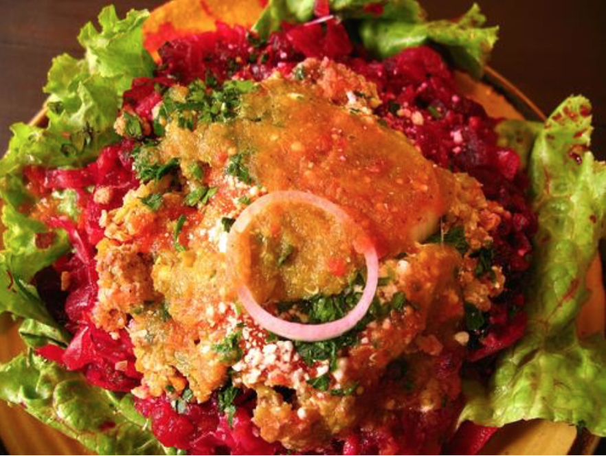 Pan-Fried Guatemalan Enchiladas with Ground Beef and Pickled Vegetables