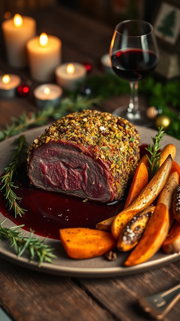 Mountain Herb-Crusted Venison with Juniper Berry Sauce