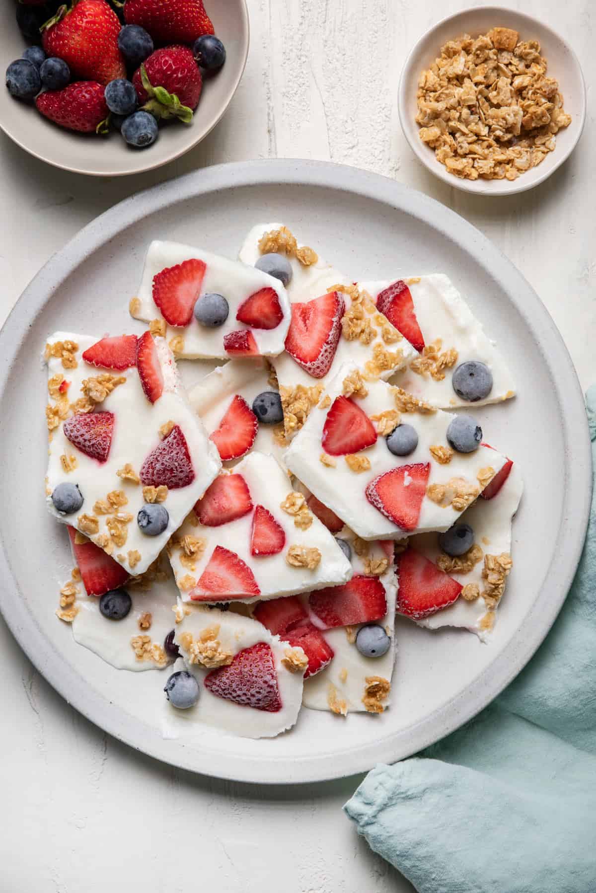 Frozen Orange Blossom Honey Yogurt Bark