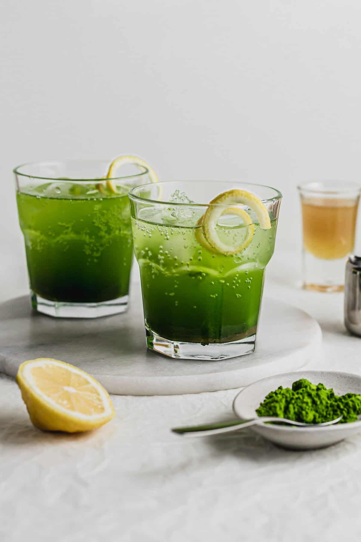 Chilled Matcha Gin Fizz