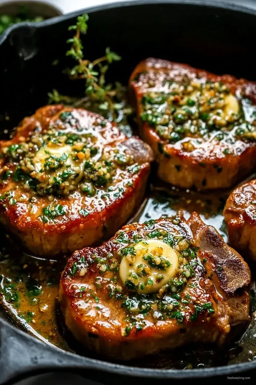 Pan-Seared Pork Chops with Garlic and Fresh Rosemary