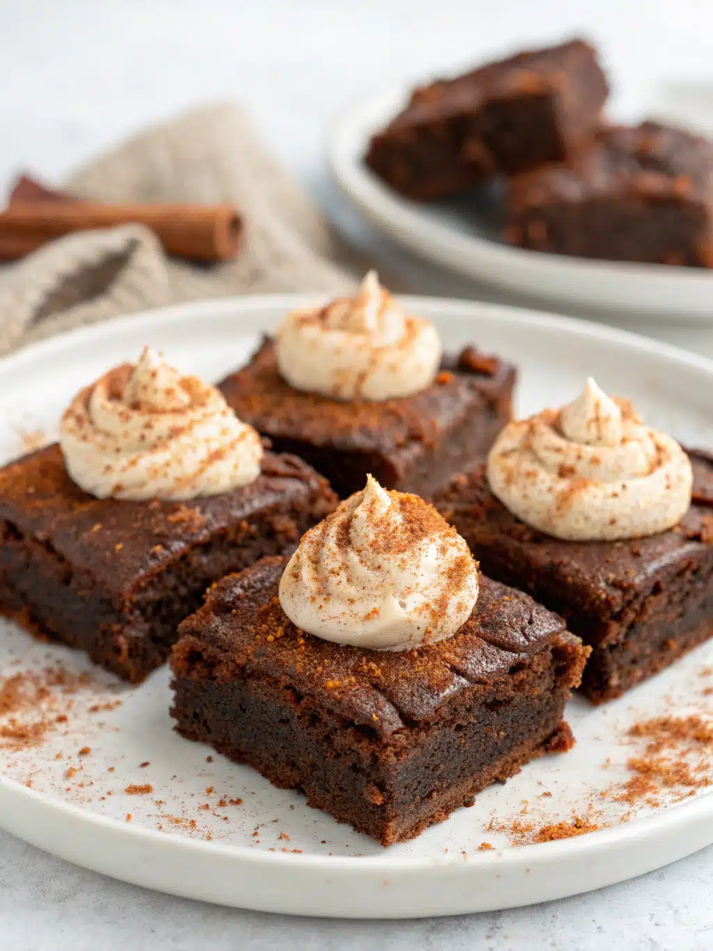 Warm Cinnamon-Spiced Sweet Potato Brownies