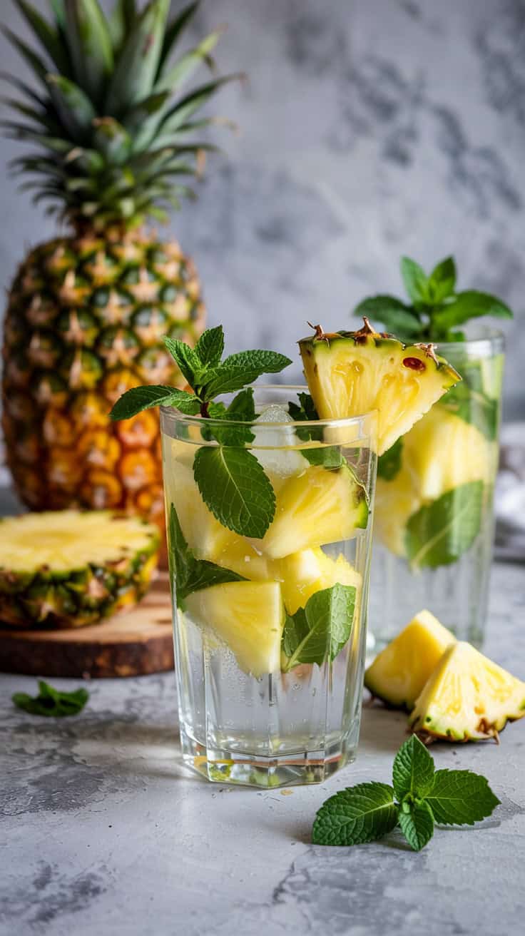 Geometric Mint and Pineapple Smash