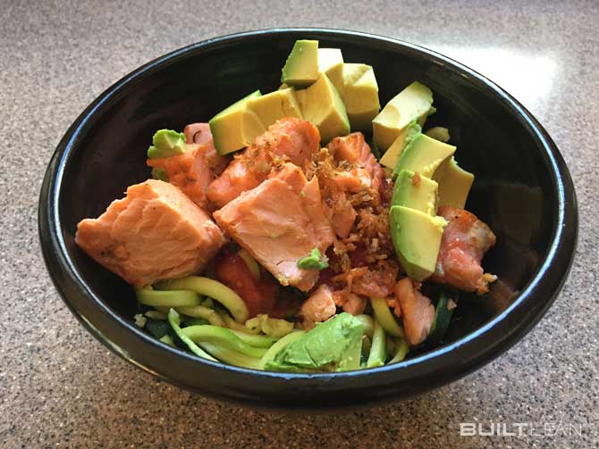 Avocado Oil-Crusted Salmon with Zucchini Noodles