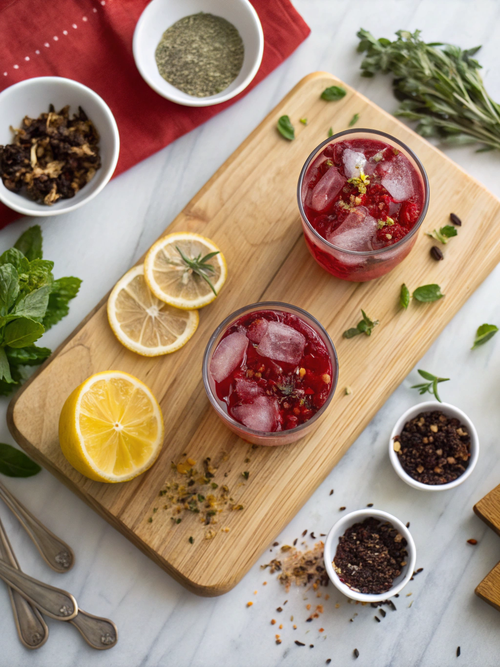 Chilled Hibiscus and Yuzu Sparkler