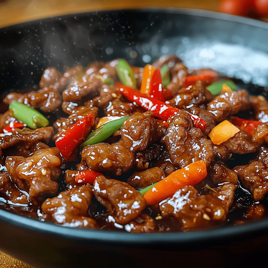 Quick Meals Stir-Fried Beef with Garlic and Chili
