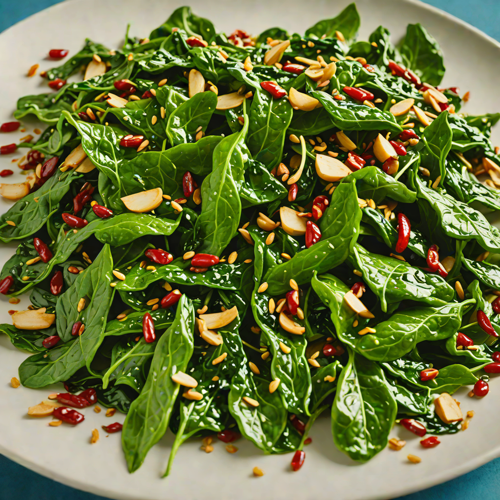 Sautéed Garlic and Chili Spinach with Toasted Sesame