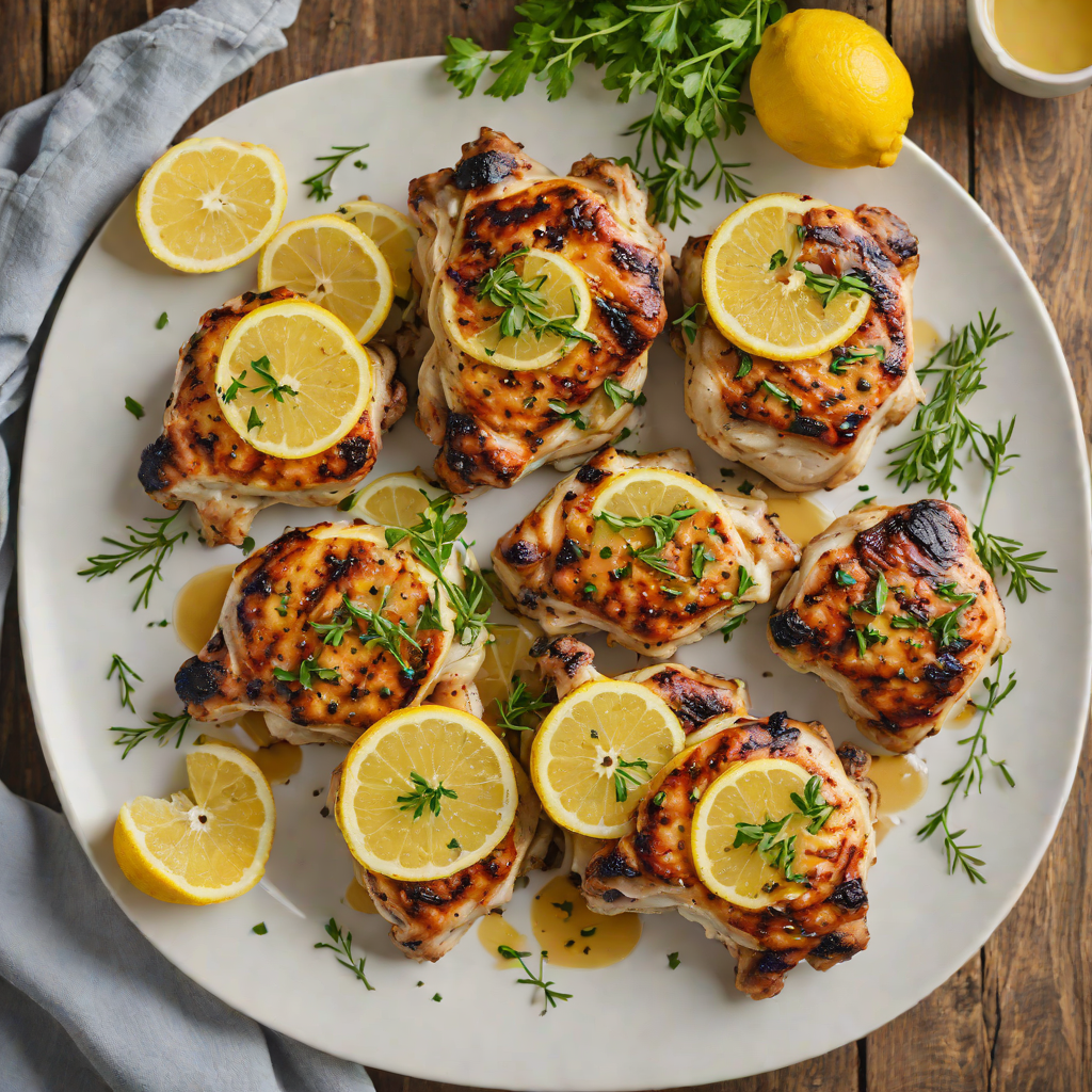 Grilled Lemon-Thyme Chicken Thighs with Garlic Butter