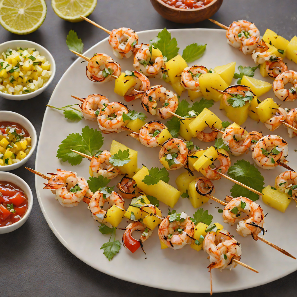 Caribbean-Inspired Grilled Shrimp Skewers with Pineapple Salsa