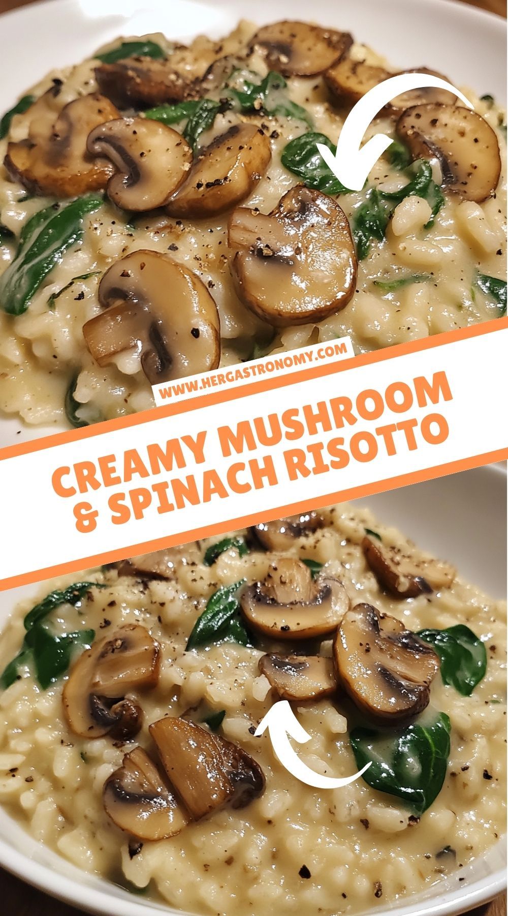 Rustic Mushroom and Spinach Risotto