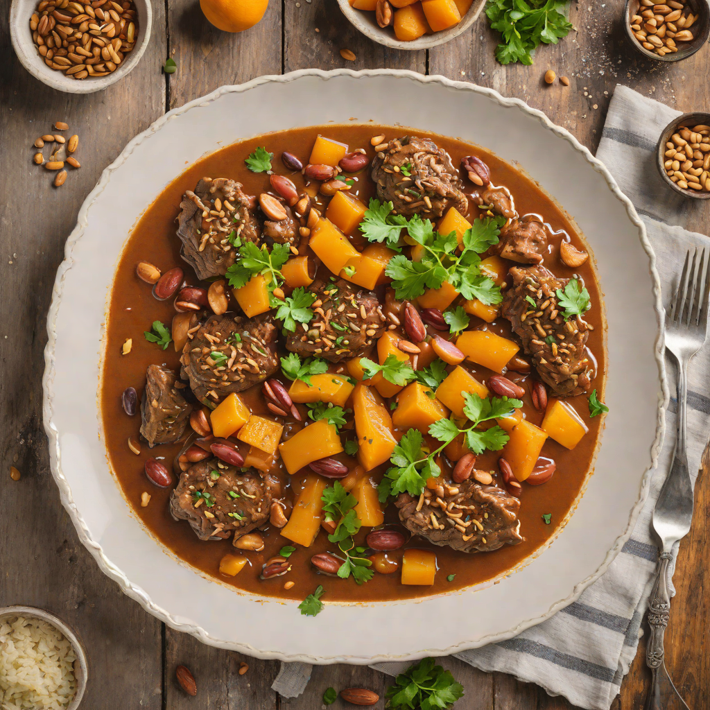 Slow-Cooked Moroccan Lamb Tagine with Apricot and Almonds