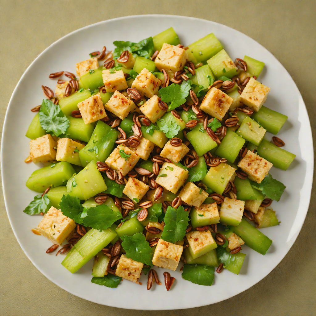 Okinawan Stir-Fried Bitter Melon with Tofu and Garlic