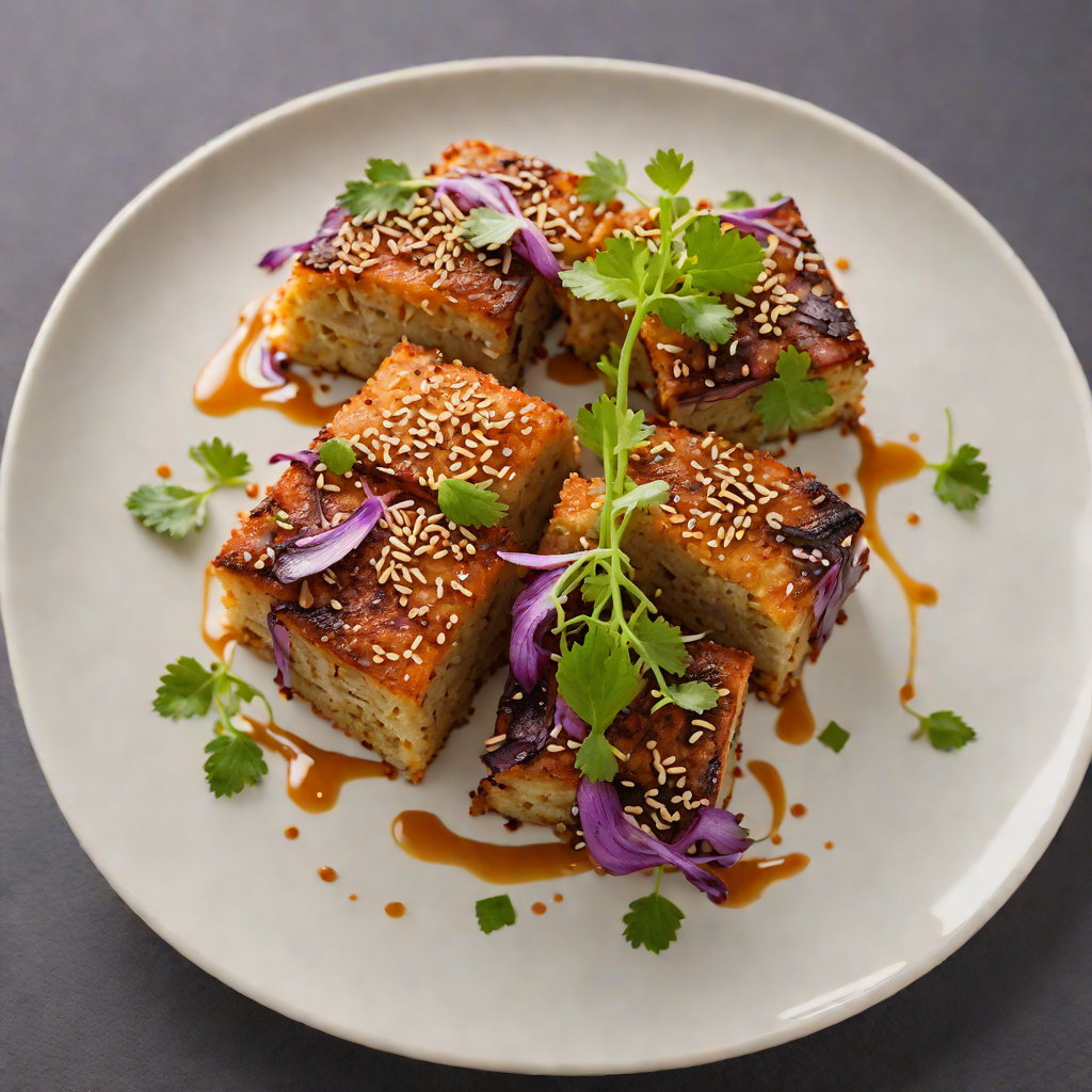 Pan-Seared Okinawan Sweet Potato Cake with Sesame and Scallion