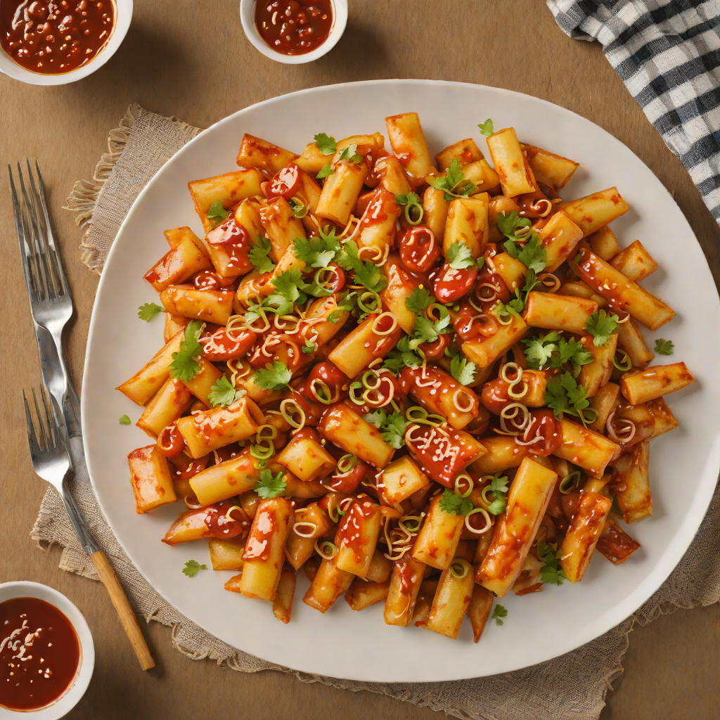 Spicy Korean-Style Stir-Fried Rice Cakes (Tteokbokki)
