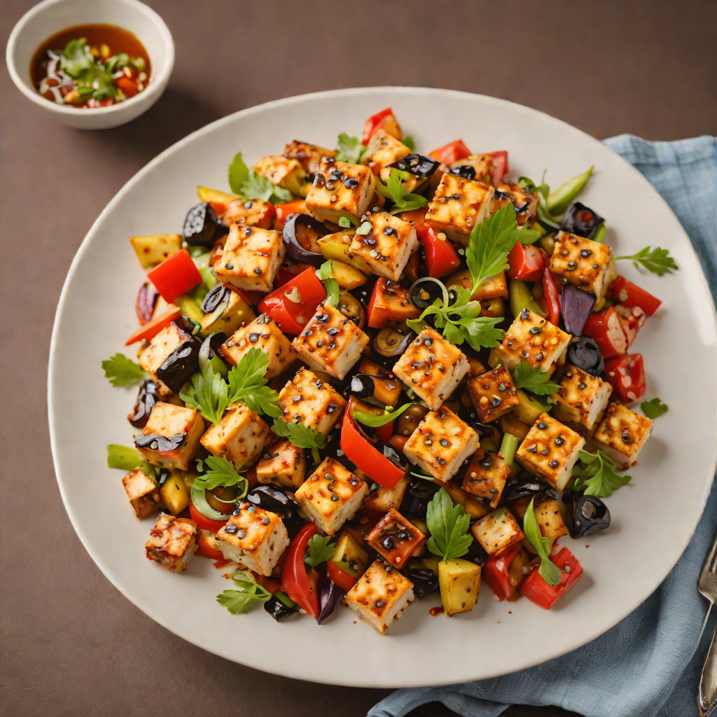 Spicy Stir-Fried Tofu with Fire-Roasted Vegetables