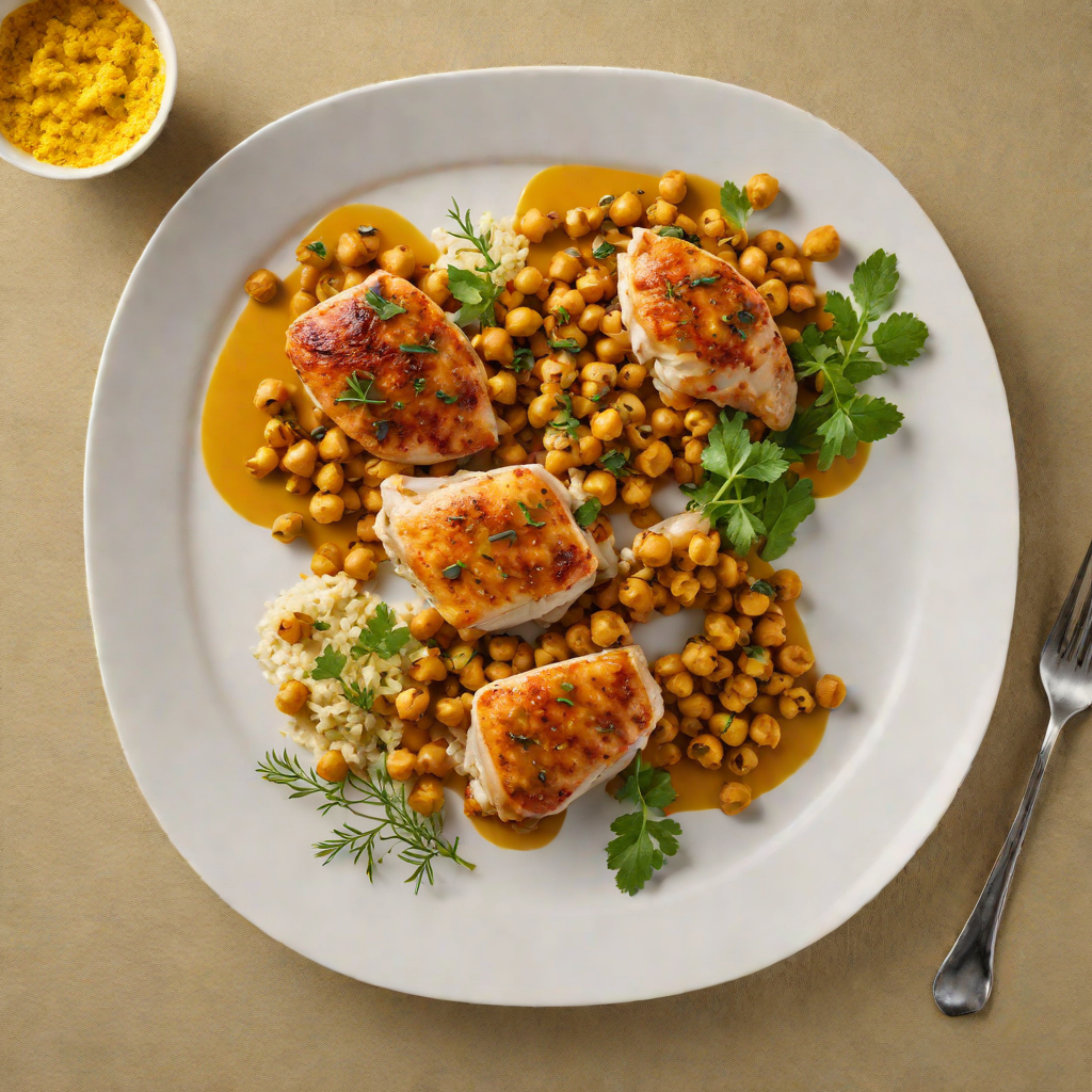 Pan-Seared Chicken with Turmeric and Roasted Chickpeas