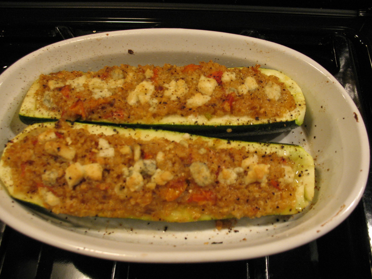 Mediterranean Quinoa-Stuffed Zucchini Boats