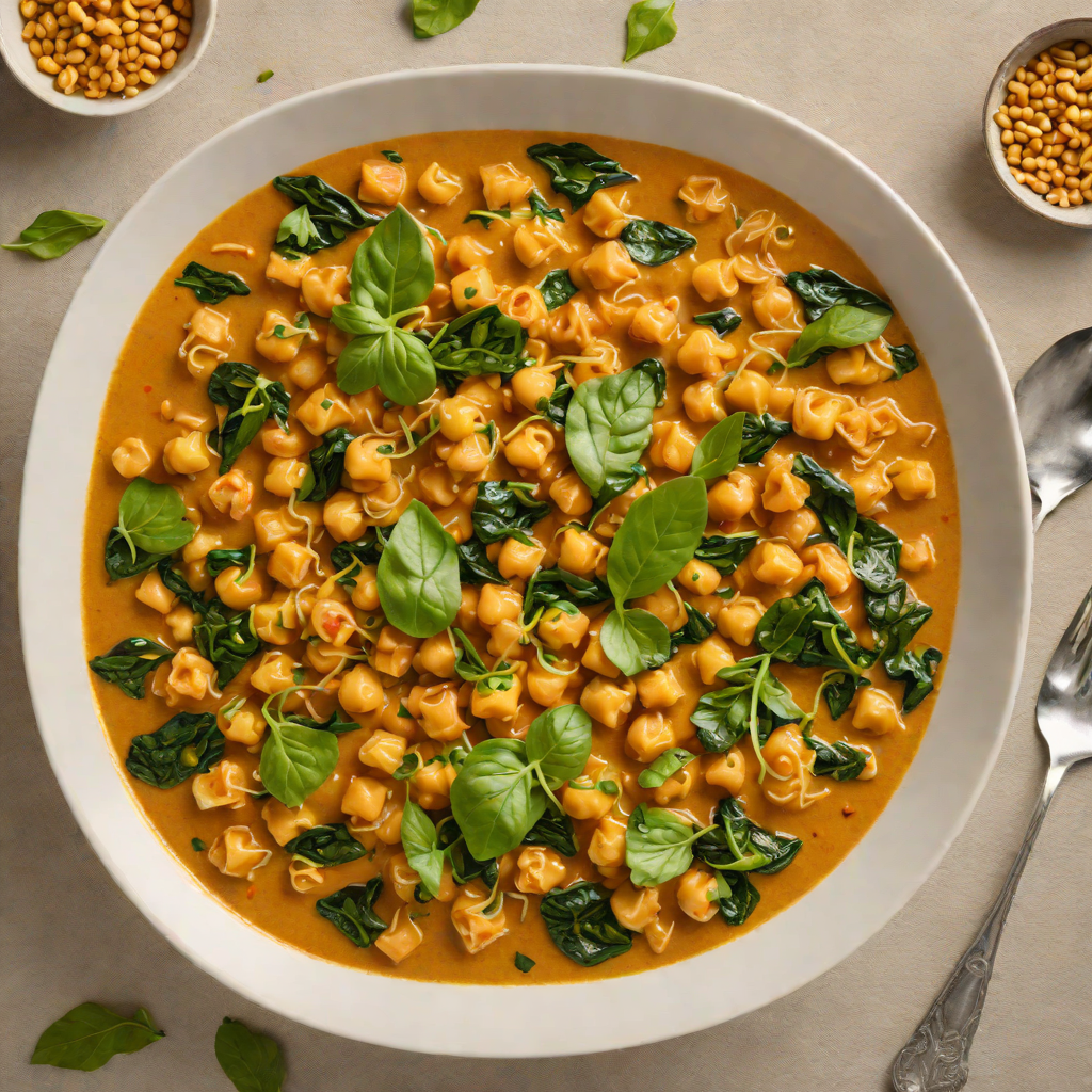 One-Pot Spicy Coconut Curry with Chickpeas and Spinach