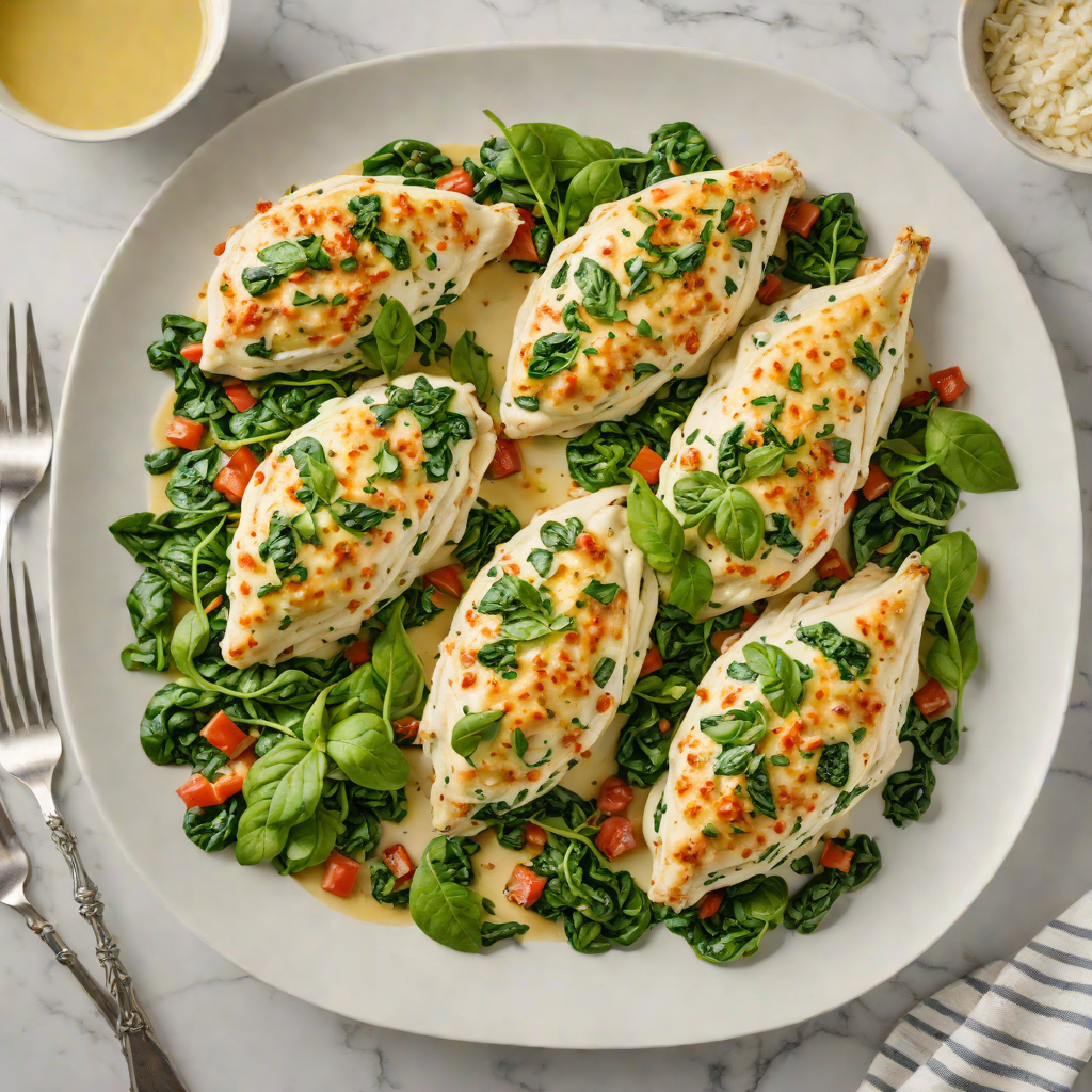 Baked Creamy Spinach-Stuffed Chicken Breasts
