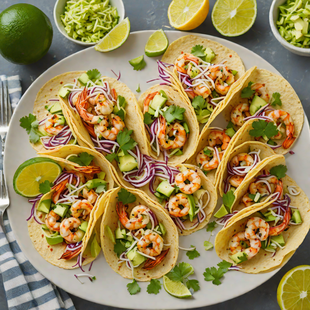 Citrus-Marinated Grilled Shrimp Tacos with Avocado Slaw