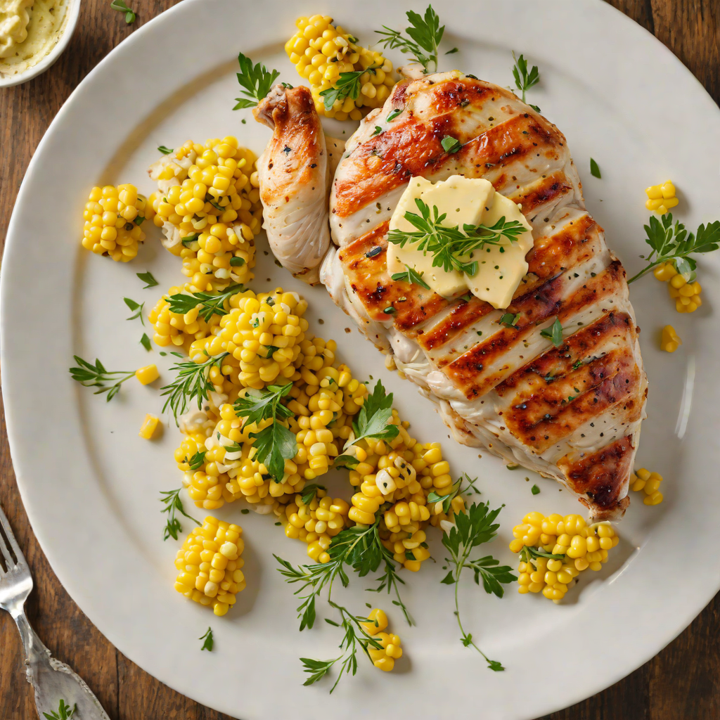Pan-Seared Chicken with Nebraska Corn and Herb Butter