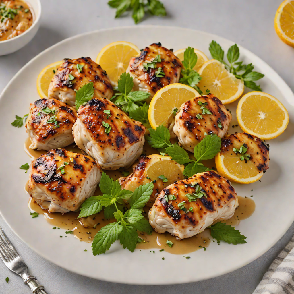 Grilled Citrus-Marinated Chicken Thighs with Garlic and Oregano