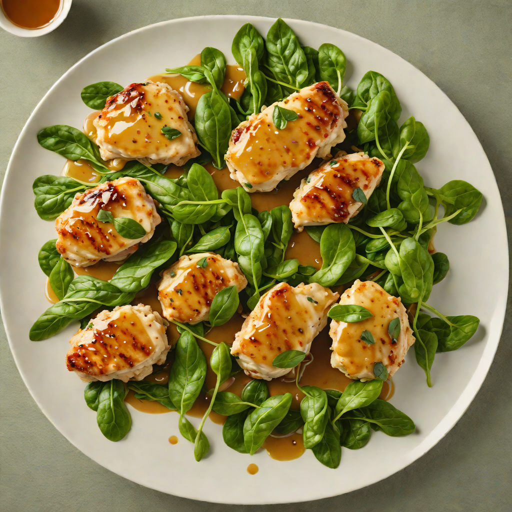 Sautéed Chicken with Honey-Mustard Glaze and Baby Spinach