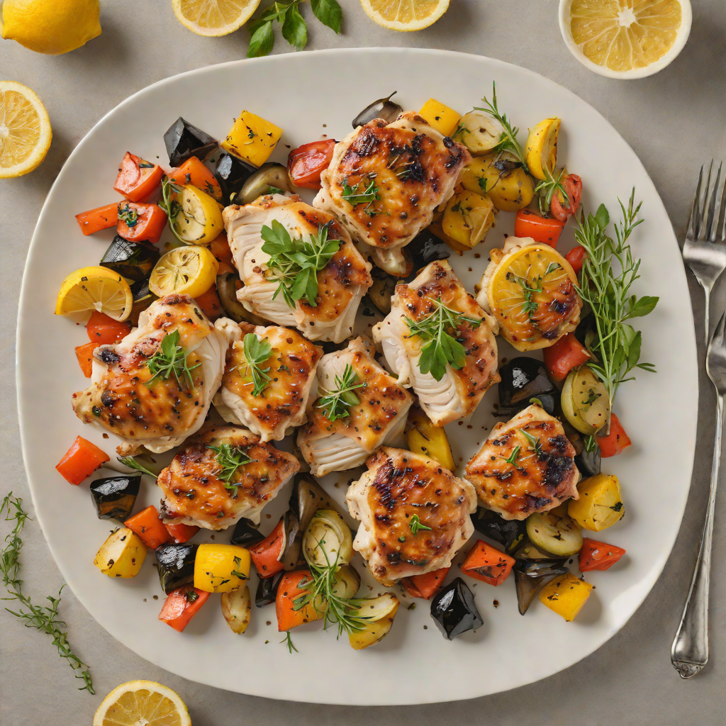 Pan-Seared Lemon Thyme Chicken Thighs with Roasted Vegetables